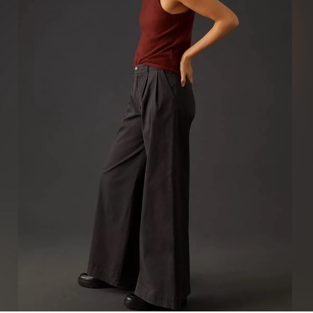 NEW Anthropologie Wide Leg Grey Pant